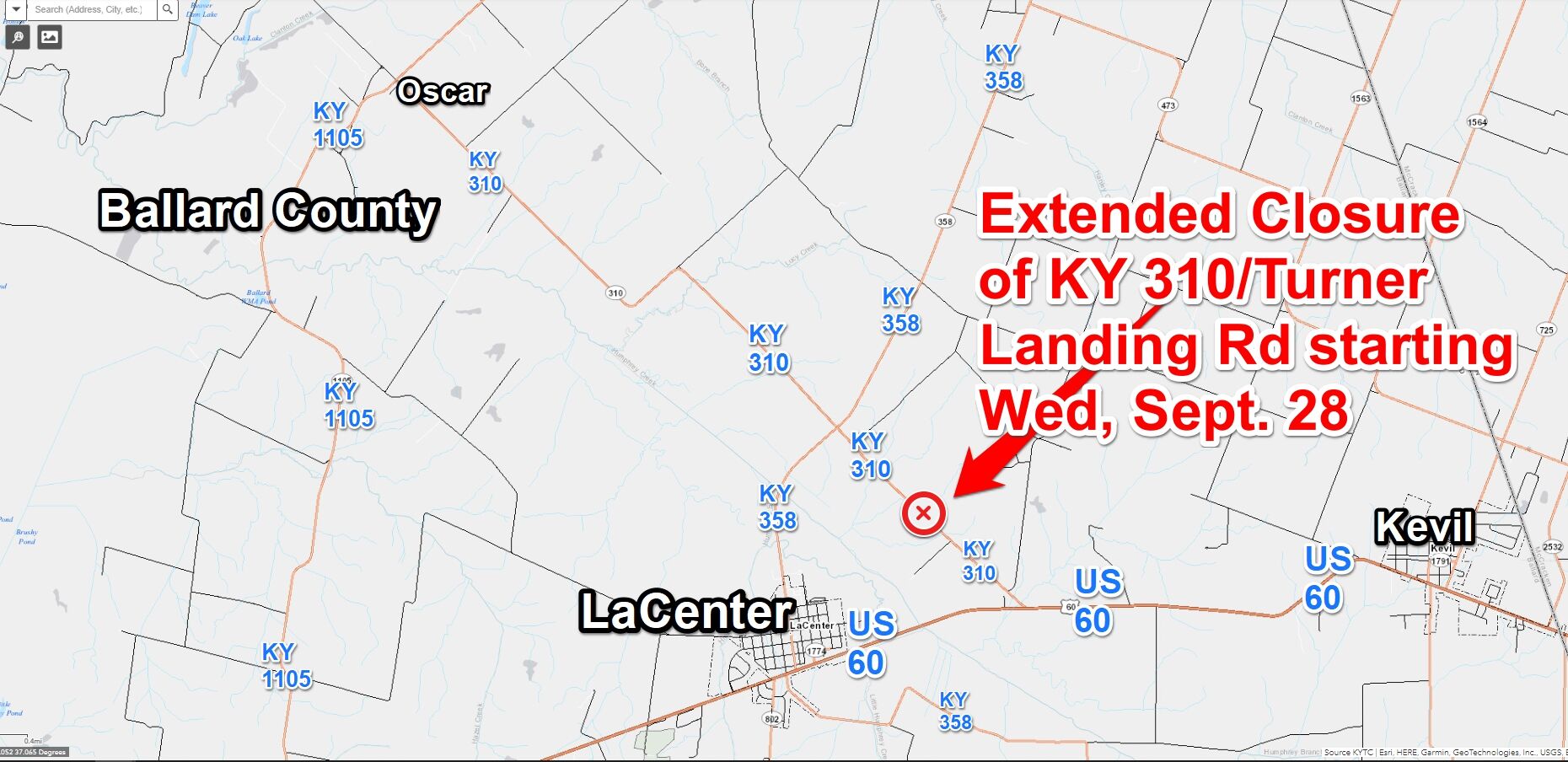 KY 310/Turner Landing Road